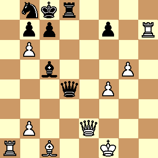 1nkr4/1pp2p1R/1P6/2b3P1/3q1P2/8/1P2Q3/R1B2K2